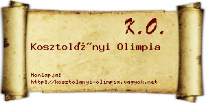 Kosztolányi Olimpia névjegykártya